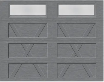 Village Collection, X Layout Flat base, 9’x 7’, Charcoal, Satin windows